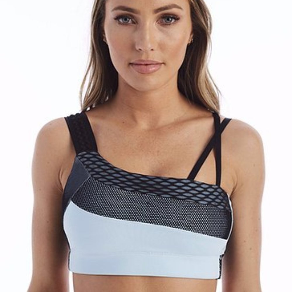 New Lukka Lux Chamber Sports Asymmetrical Niche Mid Impact Sports Bra NWT Small - Picture 7 of 15